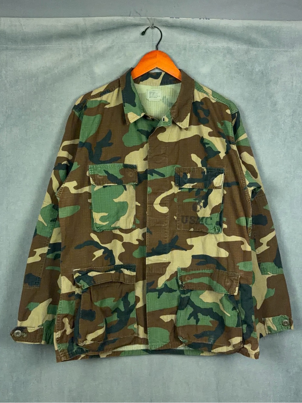 Vintage US Army BDU Woodland Camo Jacket Mens Size Medium Ripstop Made in USA